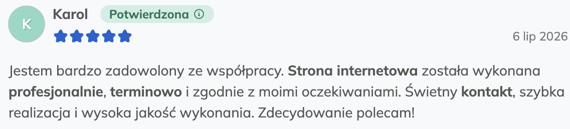 Opinia klienta Karol — 5 gwiazdek, Oferteo: „Jestem bardzo zadowolony ze współpracy.”