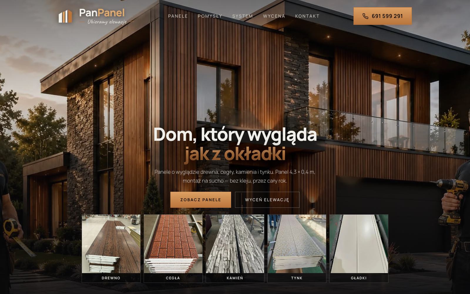 Realizacja: strona firmy PanPanel — panele elewacyjne
