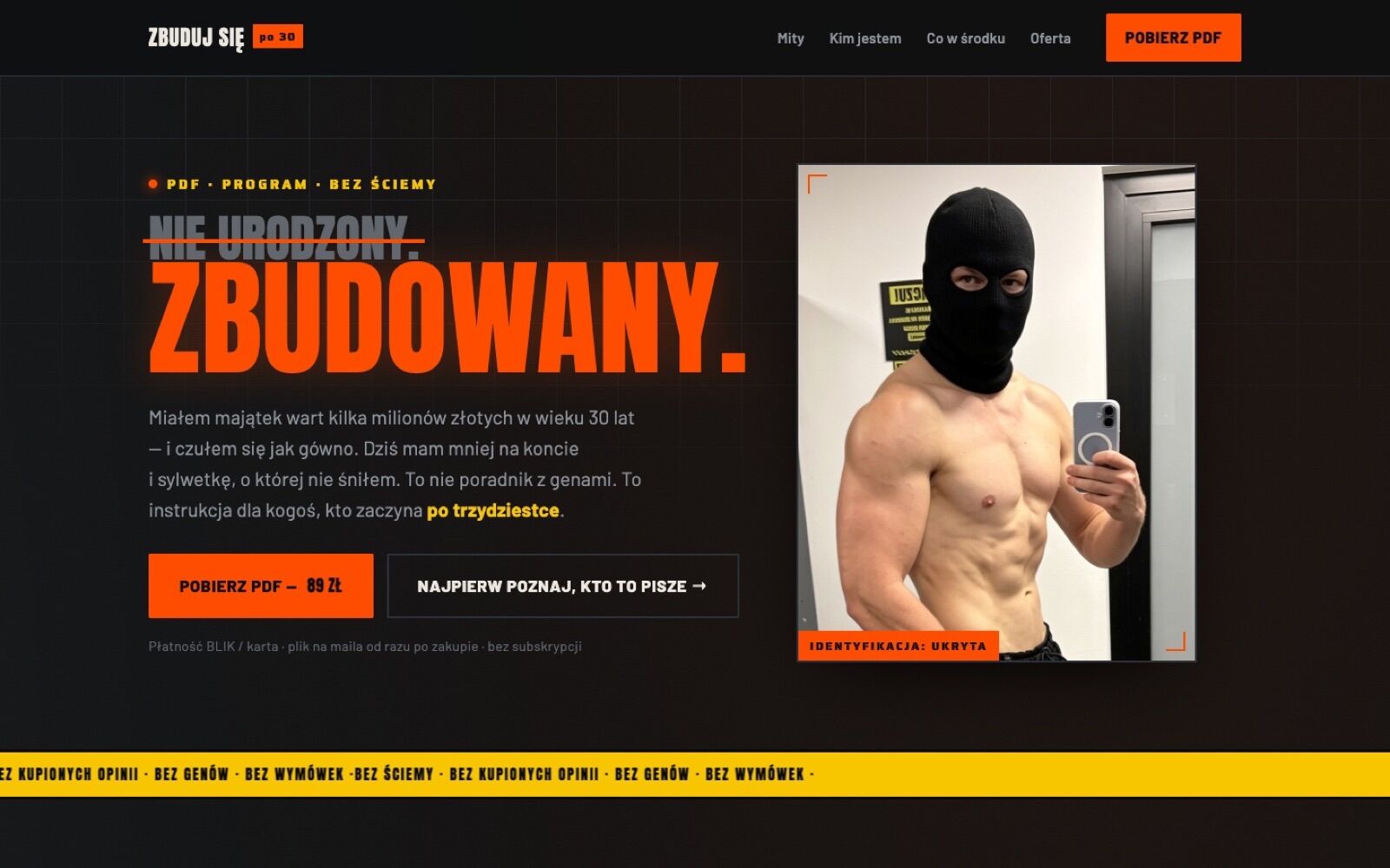 Realizacja: strona marki fitness ZBUDUJ SIĘ po 30
